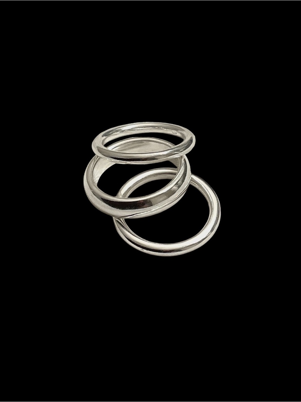 New Sterling Silver Stackable Band Ring Set Sz 7.5